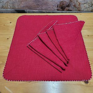 Rel Linen Cloth Table Napkins Reversible Set of 6